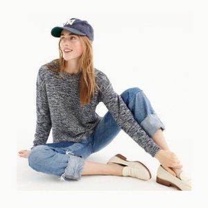 NWT J. Crew Collection Marled Crewneck Sweater H9515 Size L Blue and White